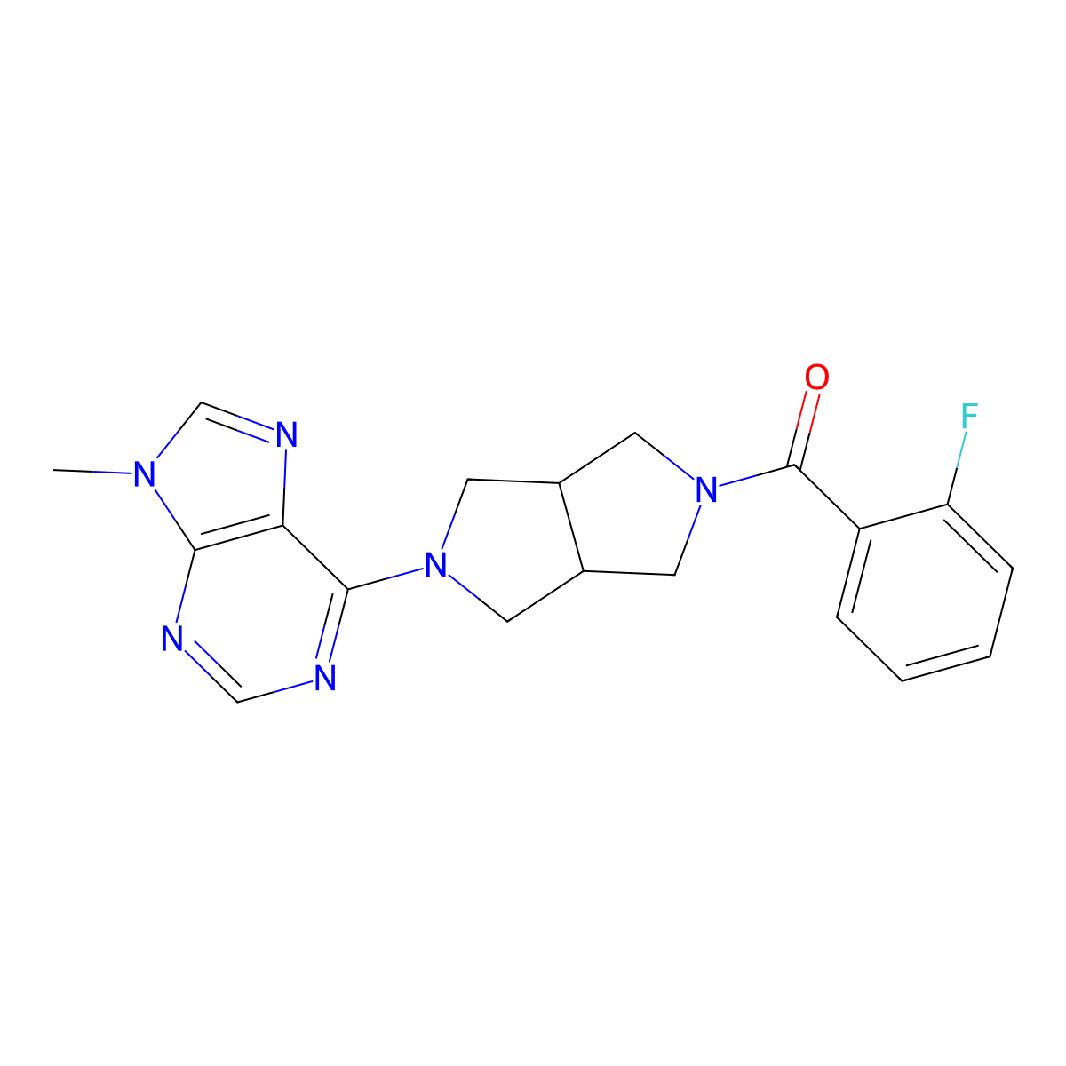 6-[5-(2-fluorobenzoyl)-octahydropyrrolo[3,4-c]pyrrol-2-yl]-9-methyl-9H-purine molecular structure, CAS 2548995-10-2