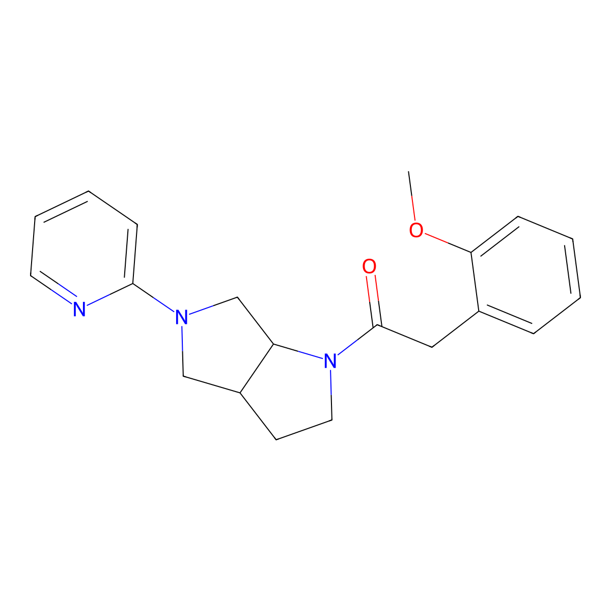 2-(2-Methoxyphenyl)-1-[5-(pyridin-2-yl)-octahydropyrrolo[3,4-b]pyrrol-1-yl]ethan-1-one molecular structure, CAS 2548995-35-1
