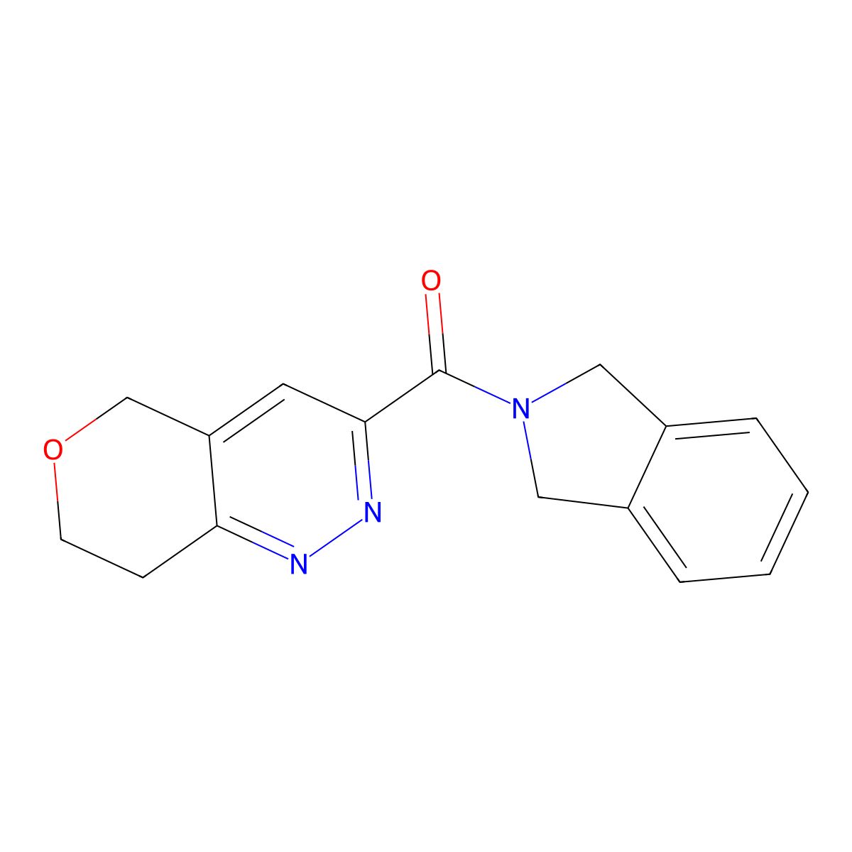 2-{5H,7H,8H-pyrano[4,3-c]pyridazine-3-carbonyl}-2,3-dihydro-1H-isoindole molecular structure, CAS 2548995-37-3