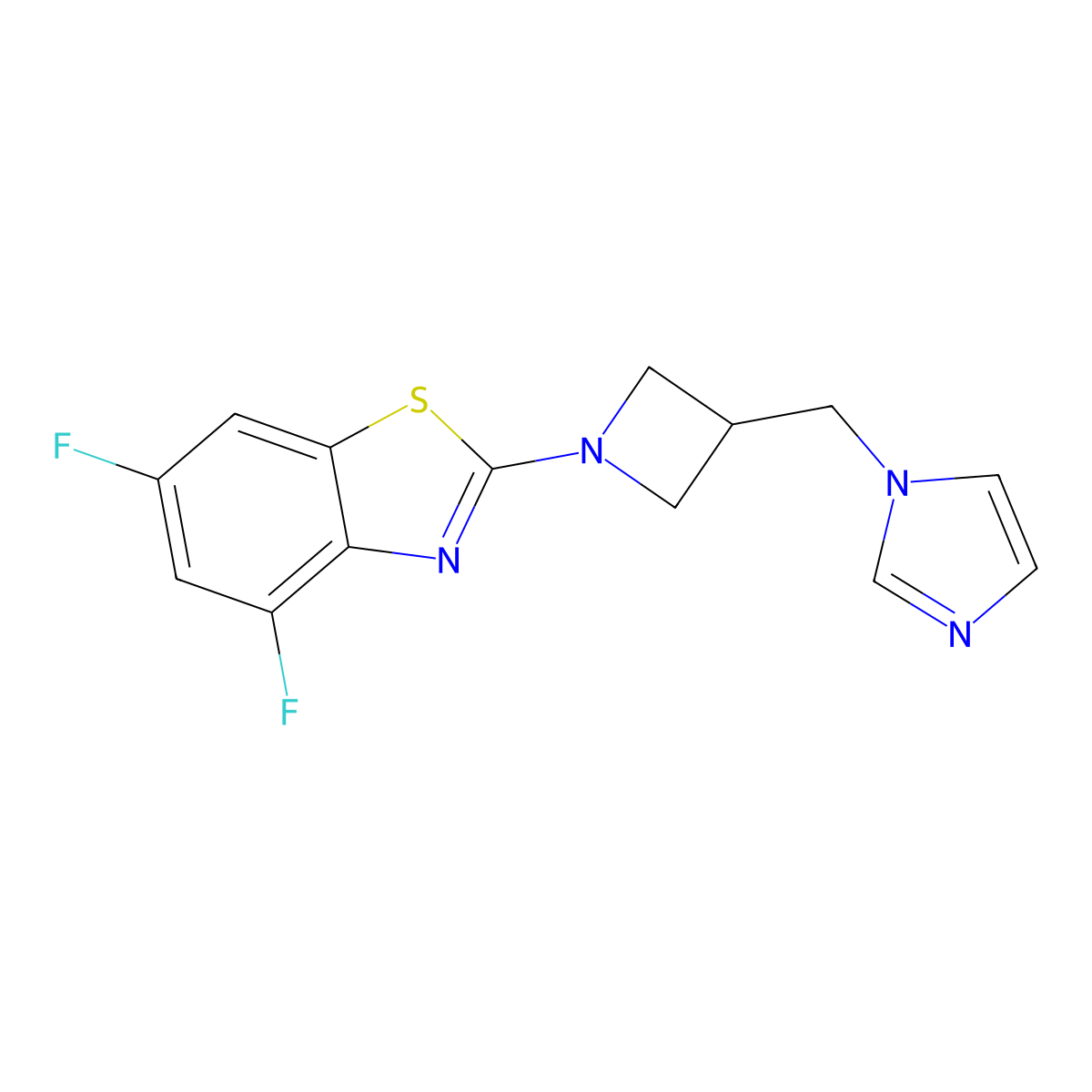 4,6-difluoro-2-{3-[(1H-imidazol-1-yl)methyl]azetidin-1-yl}-1,3-benzothiazole molecular structure, CAS 2548995-42-0