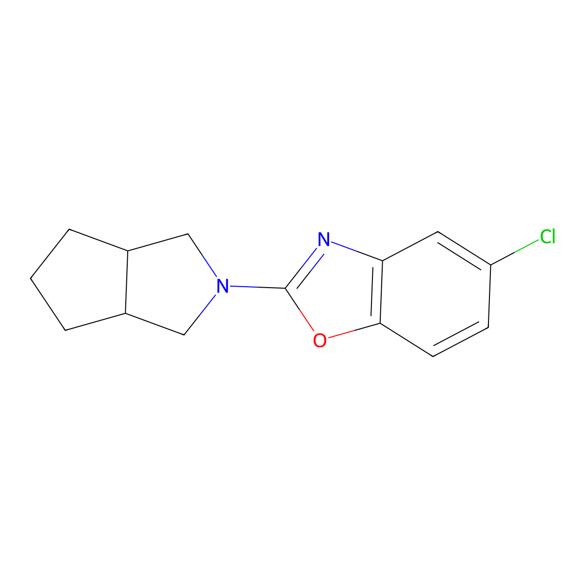 5-Chloro-2-{octahydrocyclopenta[c]pyrrol-2-yl}-1,3-benzoxazole molecular structure, CAS 2548995-49-7