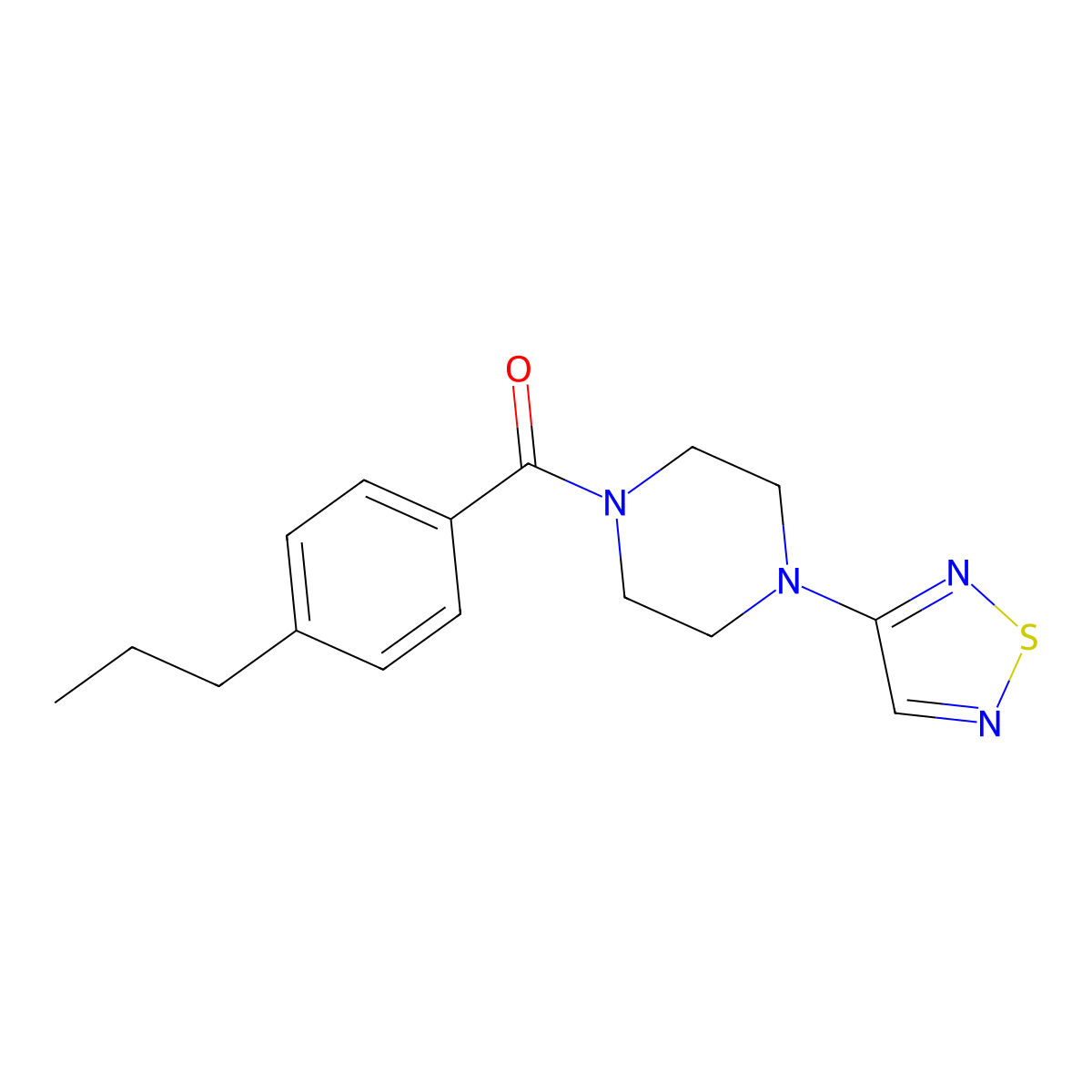 1-(4-Propylbenzoyl)-4-(1,2,5-thiadiazol-3-yl)piperazine molecular structure, CAS 2548995-54-4