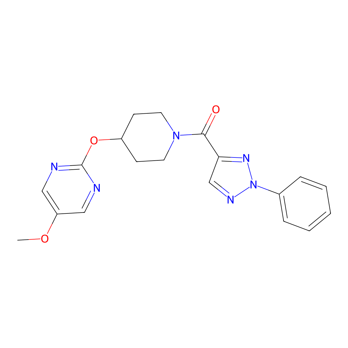 5-methoxy-2-{[1-(2-phenyl-2H-1,2,3-triazole-4-carbonyl)piperidin-4-yl]oxy}pyrimidine molecular structure, CAS 2548995-63-5