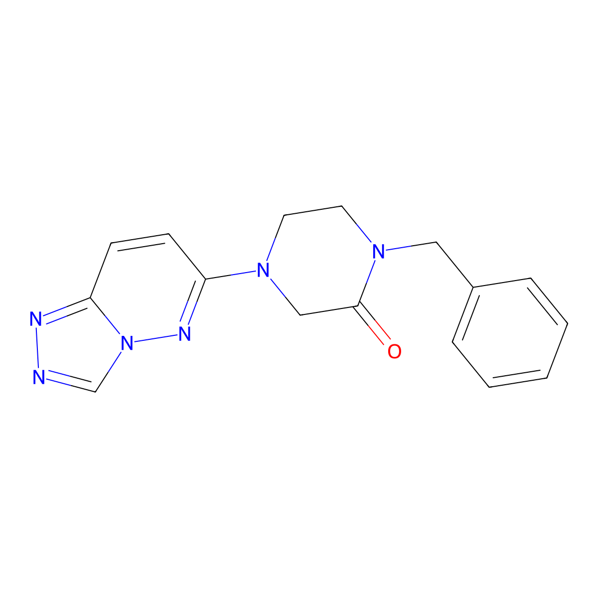 1-Benzyl-4-{[1,2,4]triazolo[4,3-b]pyridazin-6-yl}piperazin-2-one molecular structure, CAS 2548995-65-7