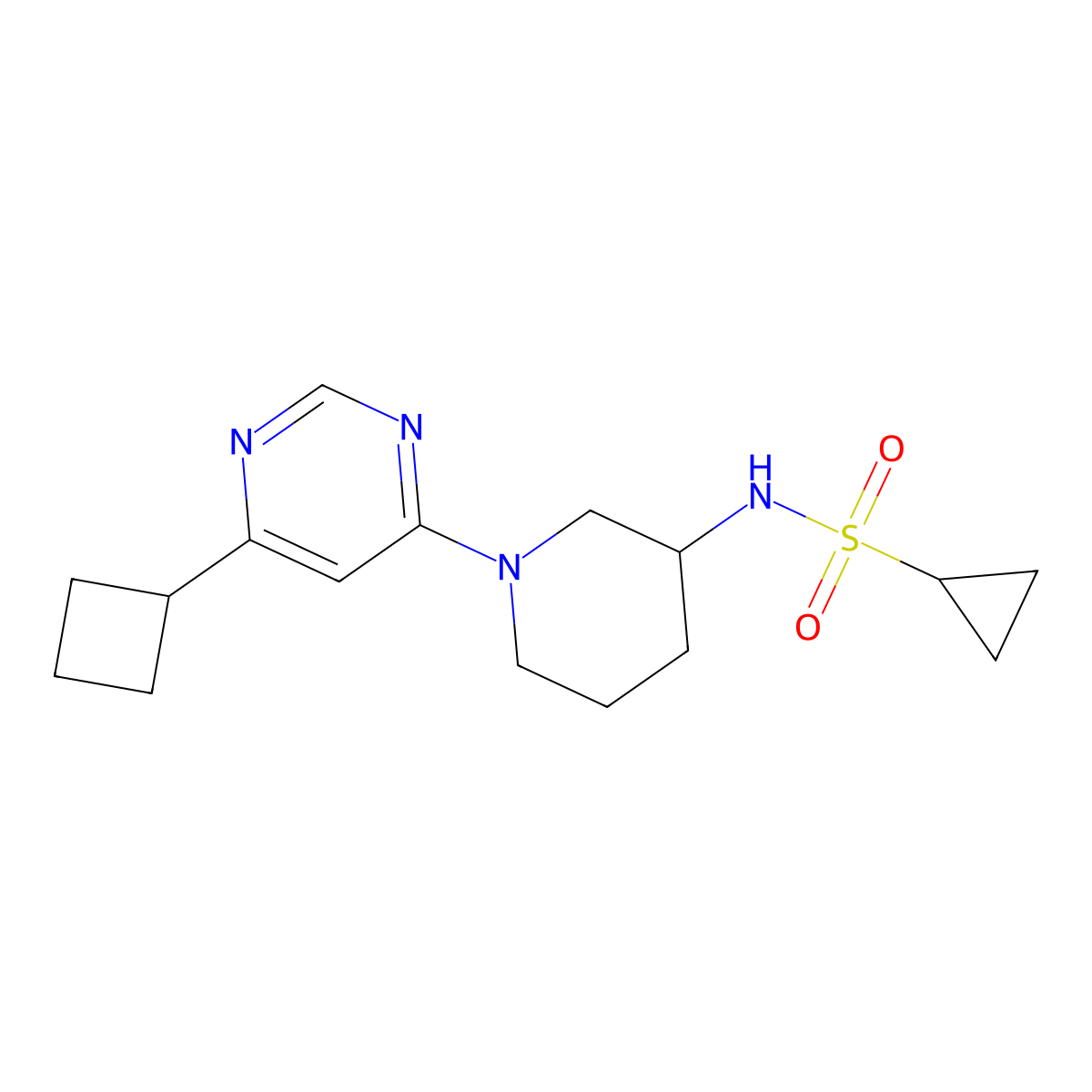 N-[1-(6-cyclobutylpyrimidin-4-yl)piperidin-3-yl]cyclopropanesulfonamide molecular structure, CAS 2548995-69-1