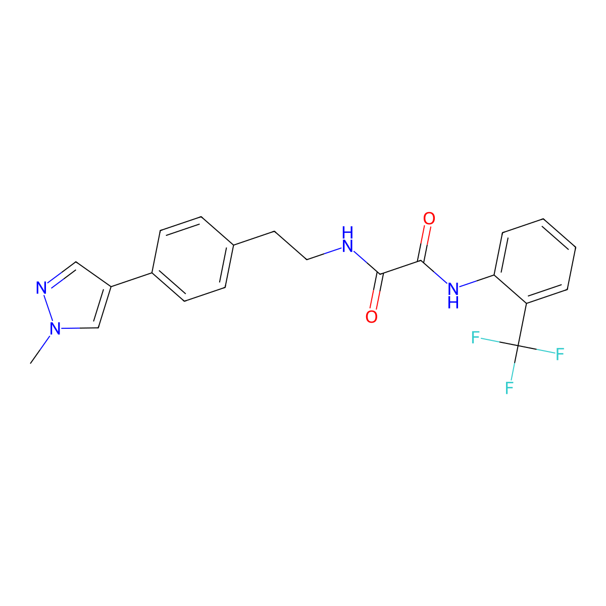 N'-{2-[4-(1-methyl-1H-pyrazol-4-yl)phenyl]ethyl}-N-[2-(trifluoromethyl)phenyl]ethanediamide molecular structure, CAS 2548995-74-8