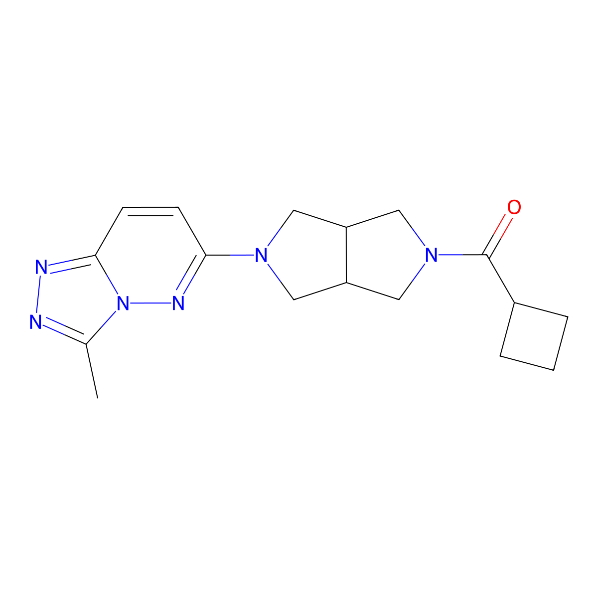 2-Cyclobutanecarbonyl-5-{3-methyl-[1,2,4]triazolo[4,3-b]pyridazin-6-yl}-octahydropyrrolo[3,4-c]pyrrole molecular structure, CAS 2548995-76-0