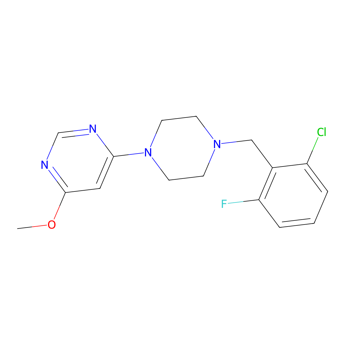 4-{4-[(2-Chloro-6-fluorophenyl)methyl]piperazin-1-yl}-6-methoxypyrimidine molecular structure, CAS 2548996-17-2