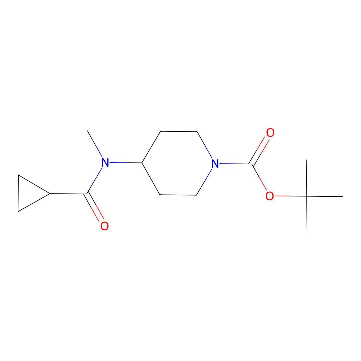 tert-butyl 4-(N-methylcyclopropaneamido)piperidine-1-carboxylate molecular structure, CAS 2548996-18-3