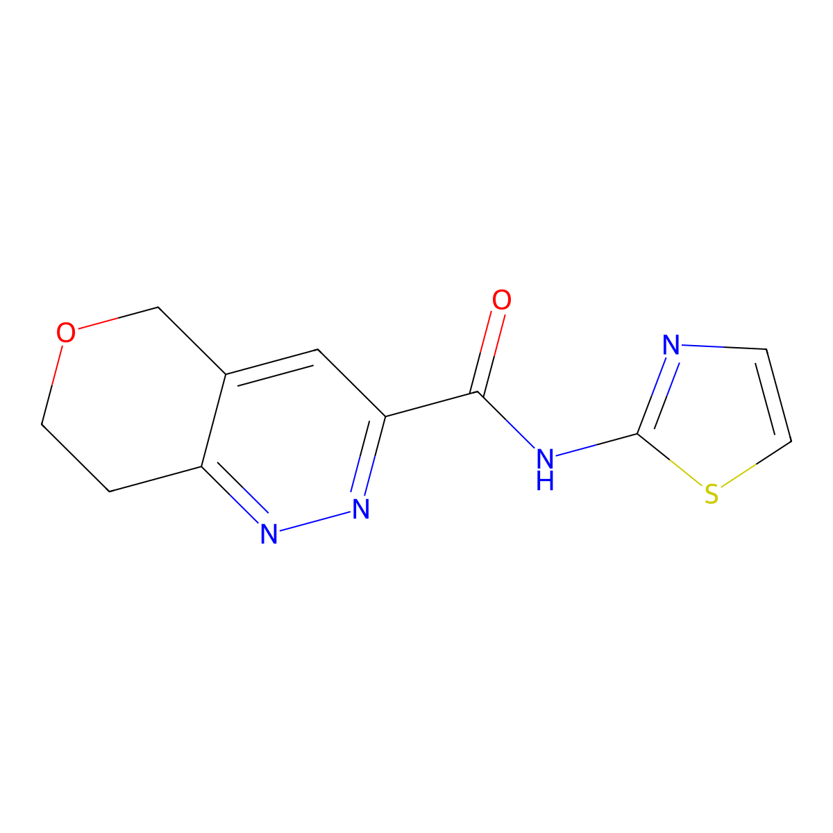 N-(1,3-thiazol-2-yl)-5H,7H,8H-pyrano[4,3-c]pyridazine-3-carboxamide molecular structure, CAS 2548996-32-1