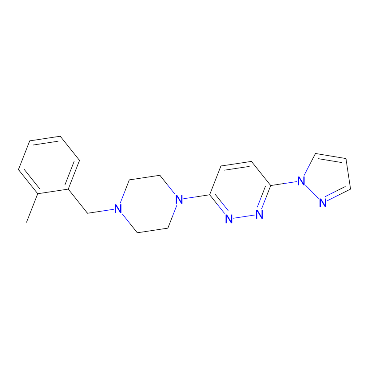 3-{4-[(2-methylphenyl)methyl]piperazin-1-yl}-6-(1H-pyrazol-1-yl)pyridazine molecular structure, CAS 2548996-61-6
