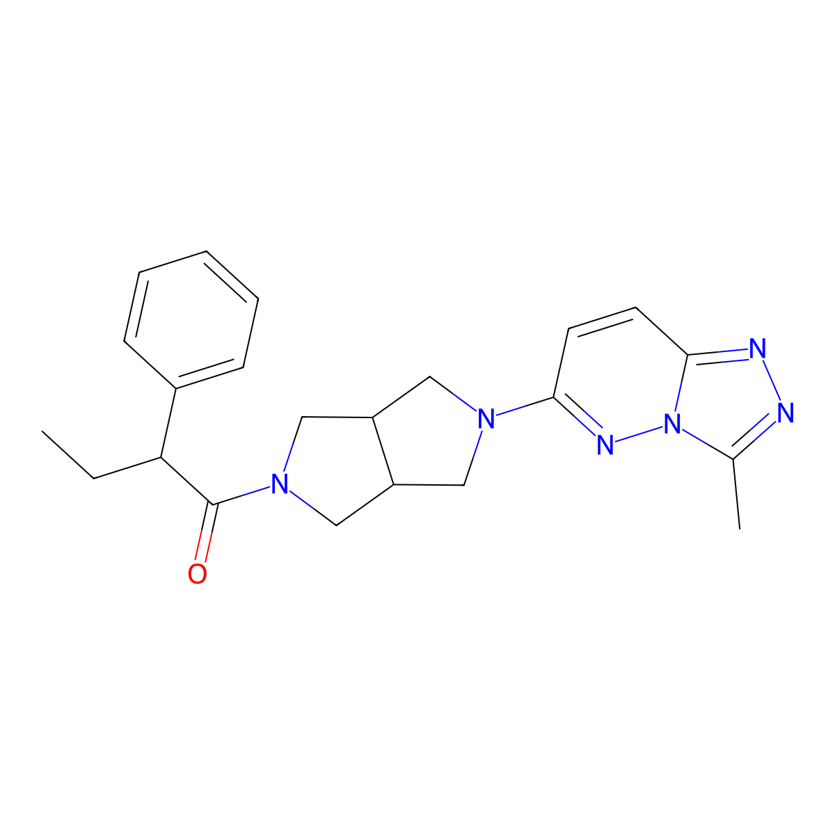 1-(5-{3-Methyl-[1,2,4]triazolo[4,3-b]pyridazin-6-yl}-octahydropyrrolo[3,4-c]pyrrol-2-yl)-2-phenylbutan-1-one molecular structure, CAS 2548996-62-7