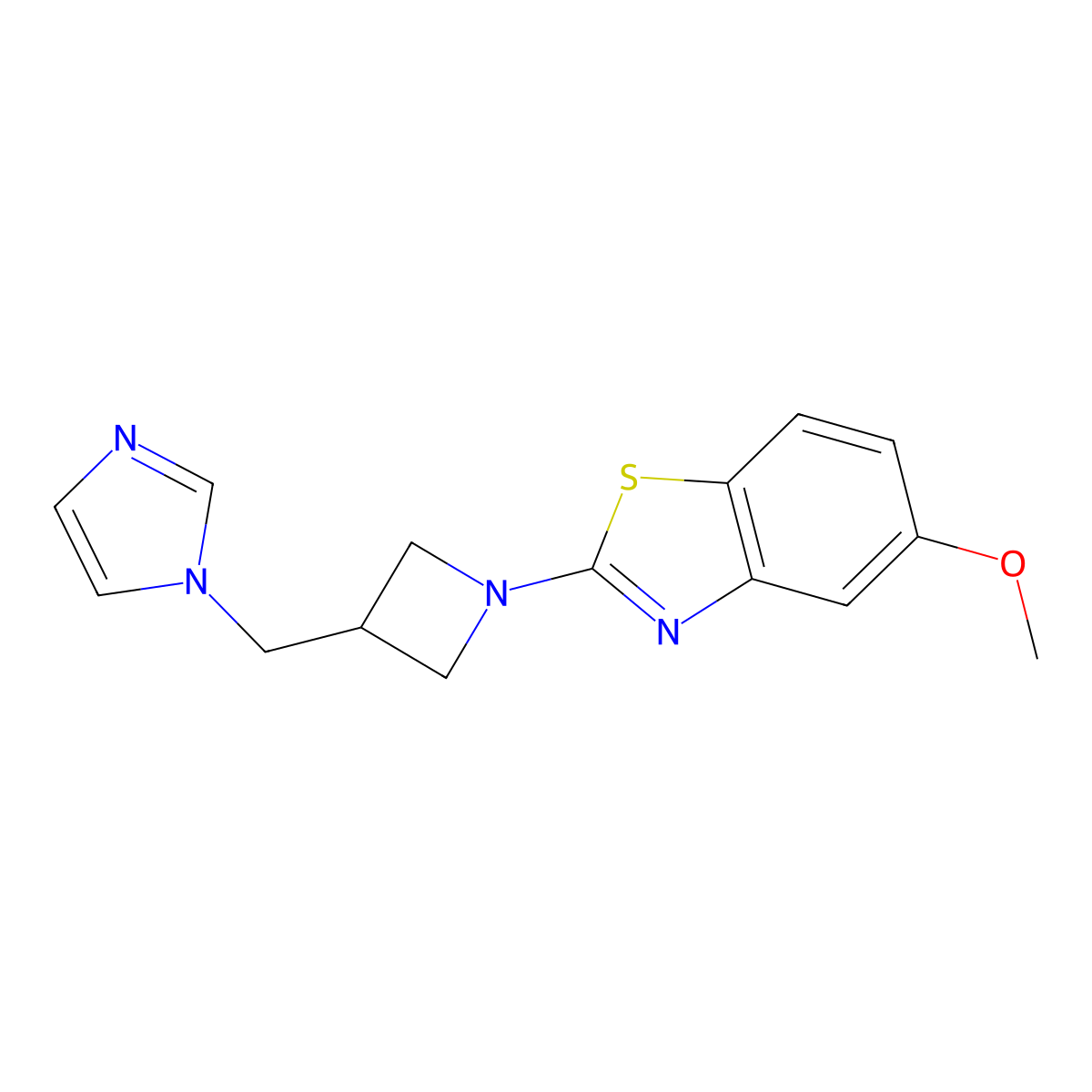 2-{3-[(1H-imidazol-1-yl)methyl]azetidin-1-yl}-5-methoxy-1,3-benzothiazole molecular structure, CAS 2548996-94-5