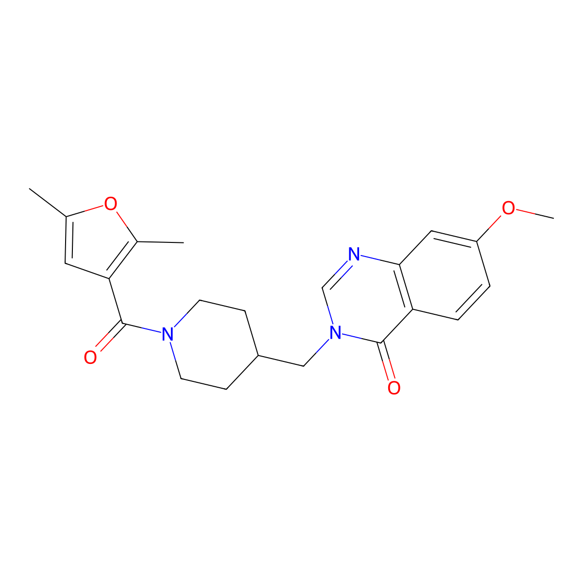 3-{[1-(2,5-Dimethylfuran-3-carbonyl)piperidin-4-yl]methyl}-7-methoxy-3,4-dihydroquinazolin-4-one molecular structure, CAS 2548996-96-7