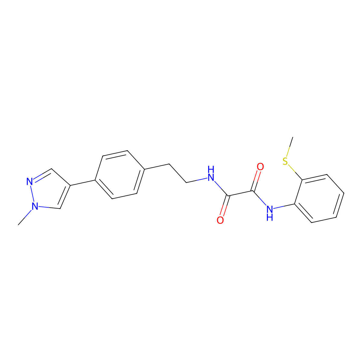 N'-{2-[4-(1-methyl-1H-pyrazol-4-yl)phenyl]ethyl}-N-[2-(methylsulfanyl)phenyl]ethanediamide molecular structure, CAS 2548997-07-3