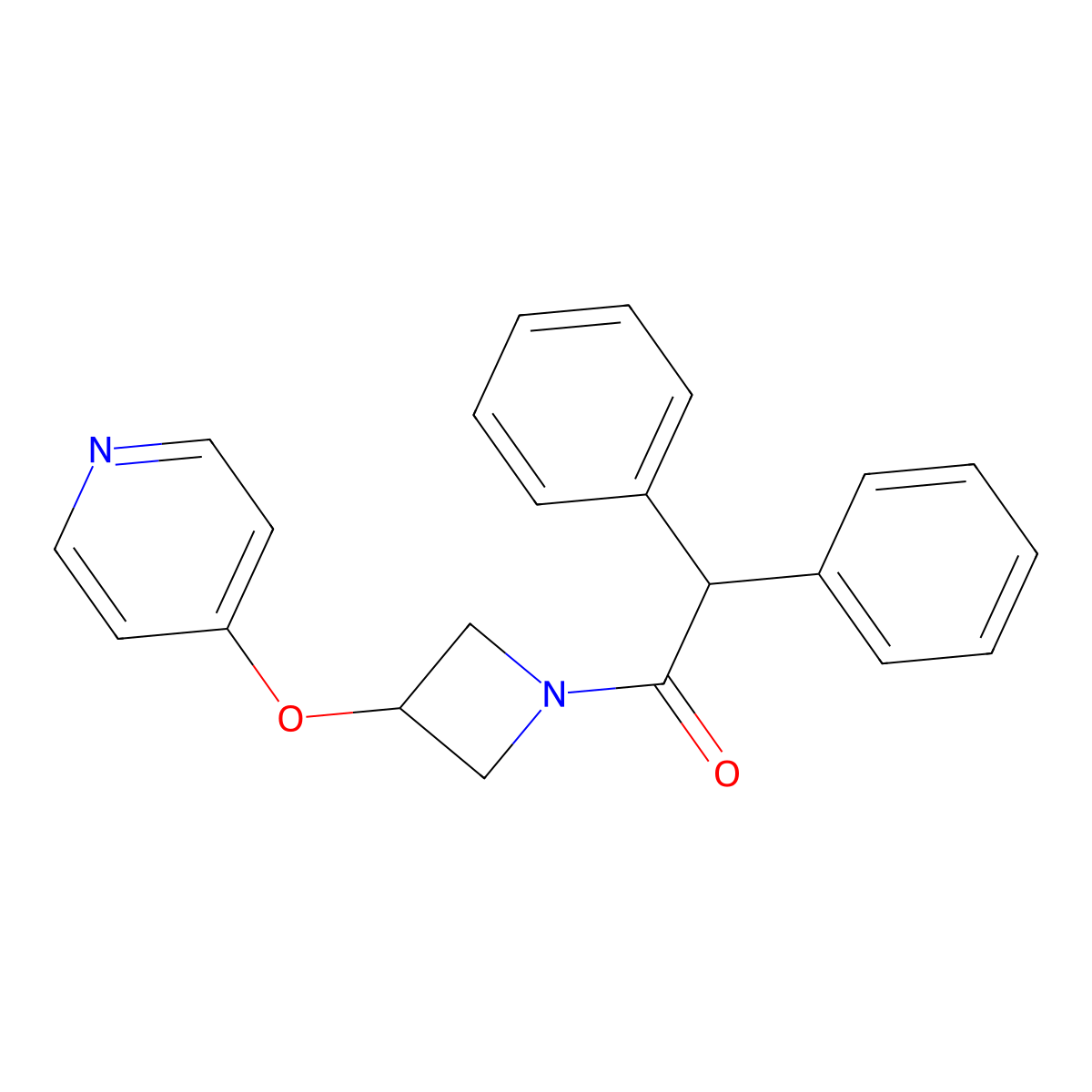 2,2-Diphenyl-1-[3-(pyridin-4-yloxy)azetidin-1-yl]ethan-1-one molecular structure, CAS 2548997-11-9