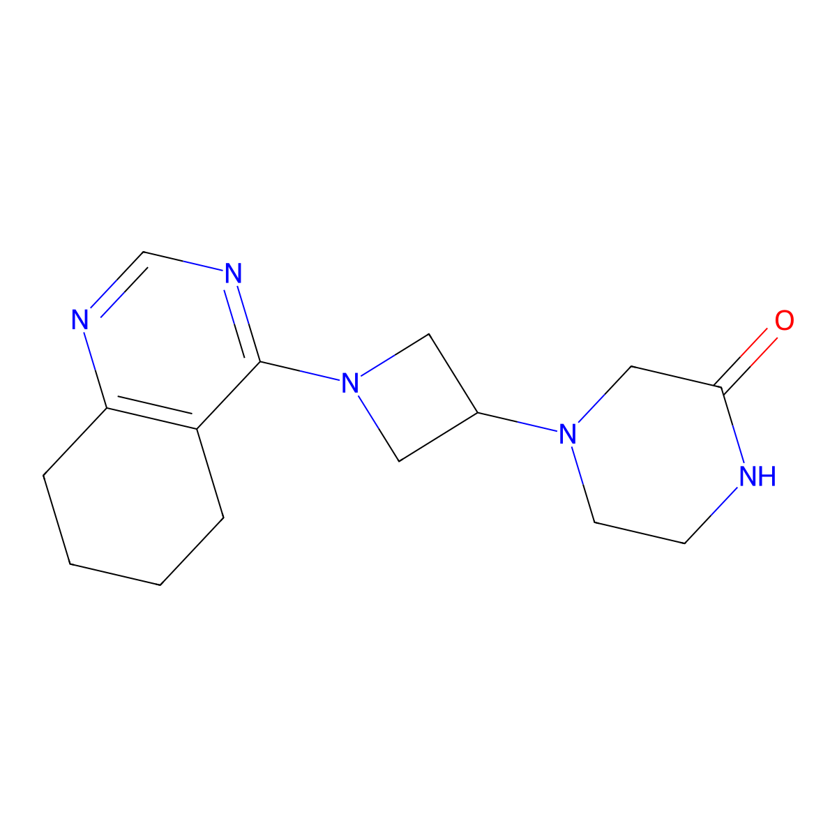 4-[1-(5,6,7,8-Tetrahydroquinazolin-4-yl)azetidin-3-yl]piperazin-2-one molecular structure, CAS 2548997-17-5