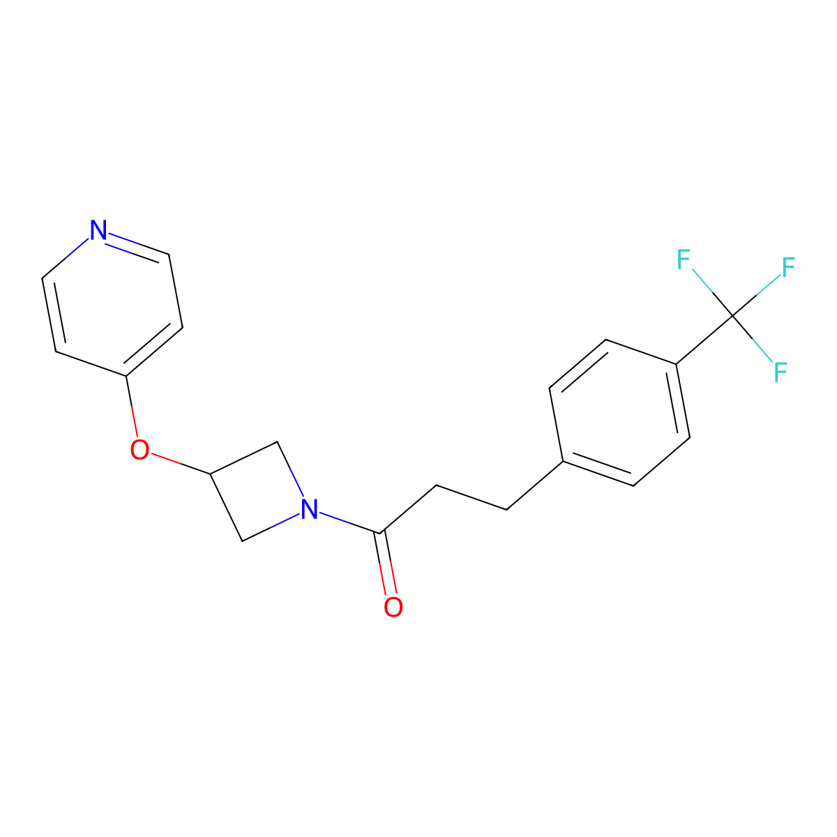 1-[3-(Pyridin-4-yloxy)azetidin-1-yl]-3-[4-(trifluoromethyl)phenyl]propan-1-one molecular structure, CAS 2548997-18-6