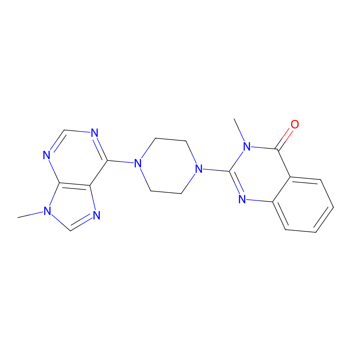 3-methyl-2-[4-(9-methyl-9H-purin-6-yl)piperazin-1-yl]-3,4-dihydroquinazolin-4-one molecular structure, CAS 2548997-20-0
