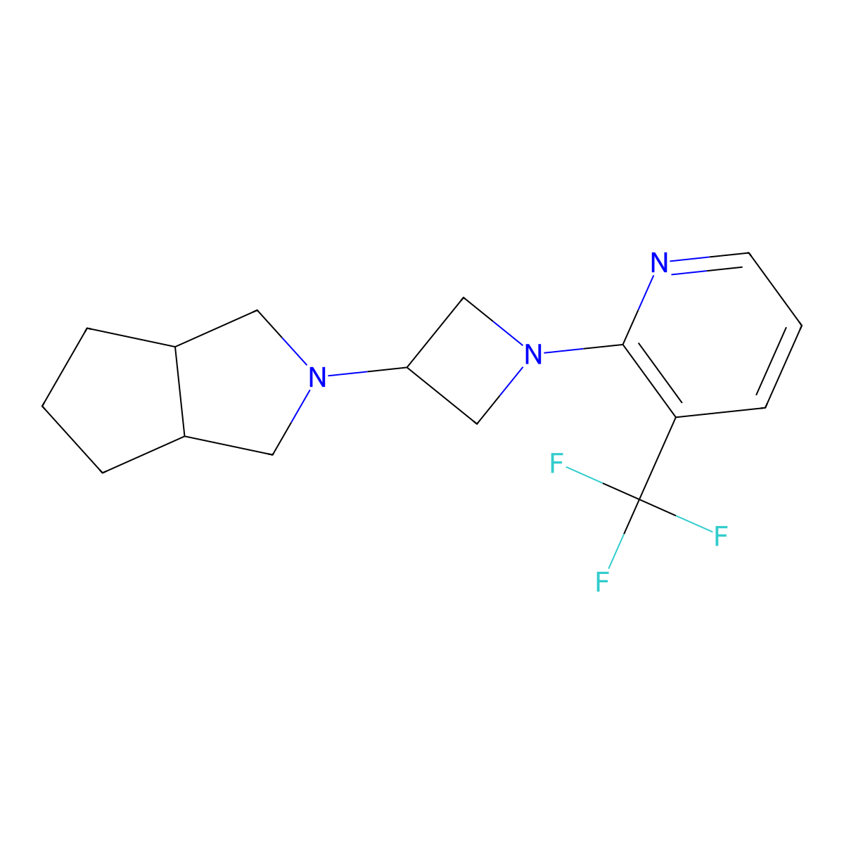 2-(3-{Octahydrocyclopenta[c]pyrrol-2-yl}azetidin-1-yl)-3-(trifluoromethyl)pyridine molecular structure, CAS 2548997-21-1
