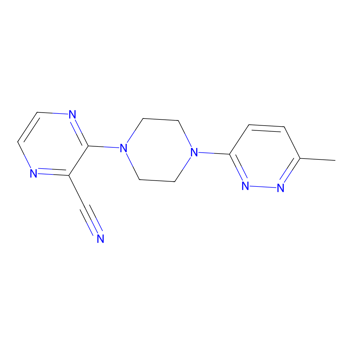 3-[4-(6-Methylpyridazin-3-yl)piperazin-1-yl]pyrazine-2-carbonitrile molecular structure, CAS 2548997-27-7