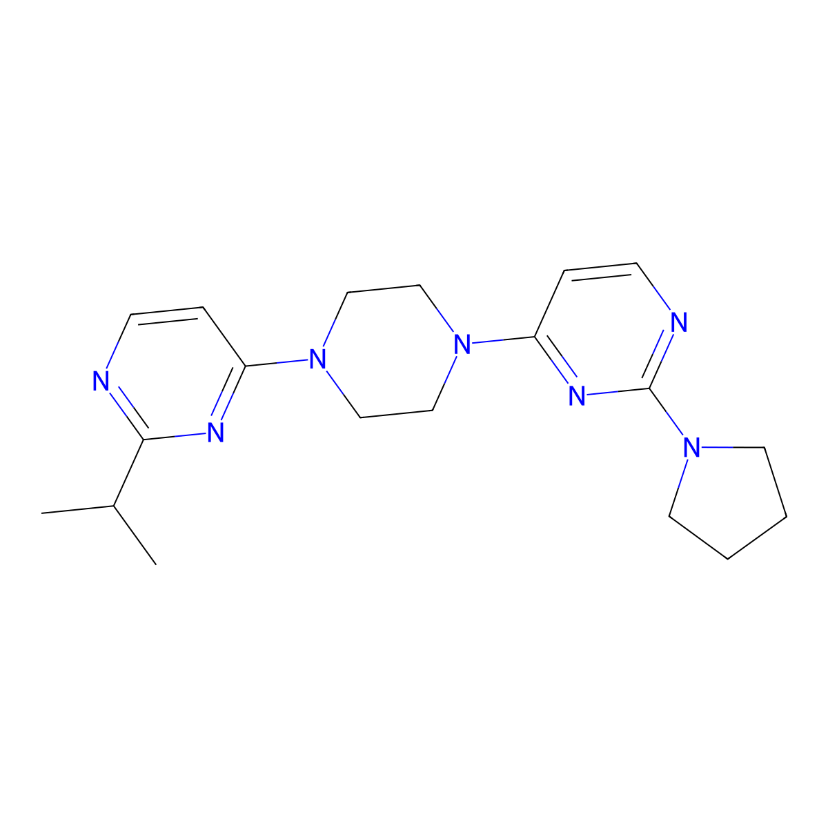 4-{4-[2-(Propan-2-yl)pyrimidin-4-yl]piperazin-1-yl}-2-(pyrrolidin-1-yl)pyrimidine molecular structure, CAS 2548997-28-8