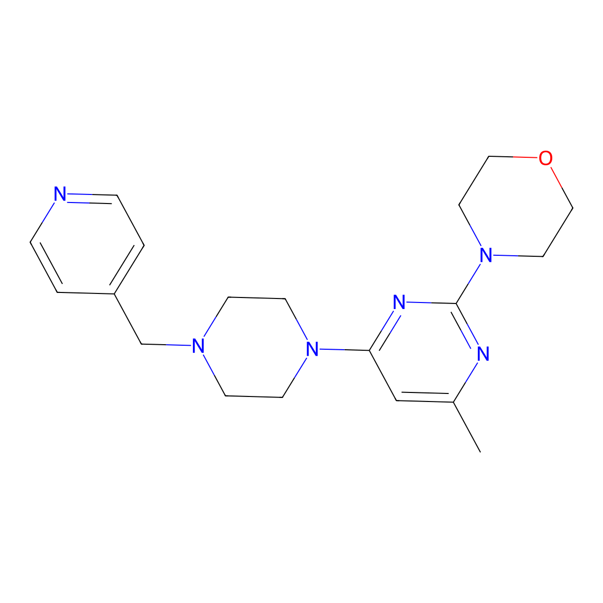 4-(4-Methyl-6-{4-[(pyridin-4-yl)methyl]piperazin-1-yl}pyrimidin-2-yl)morpholine molecular structure, CAS 2548997-31-3