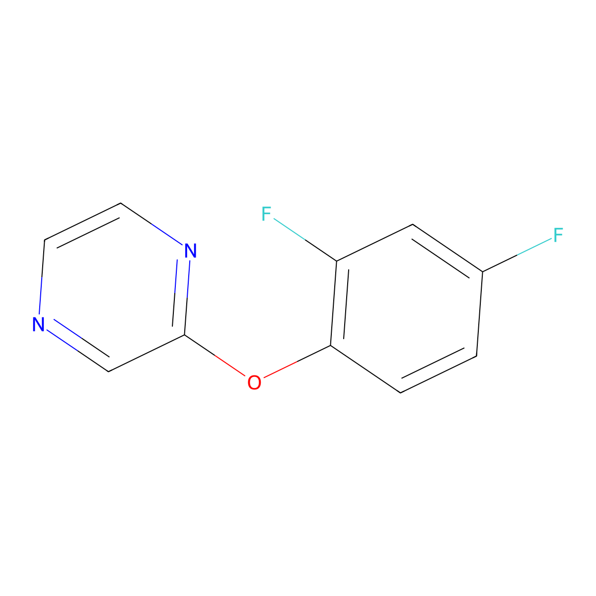 2-(2,4-Difluorophenoxy)pyrazine molecular structure, CAS 2548997-50-6