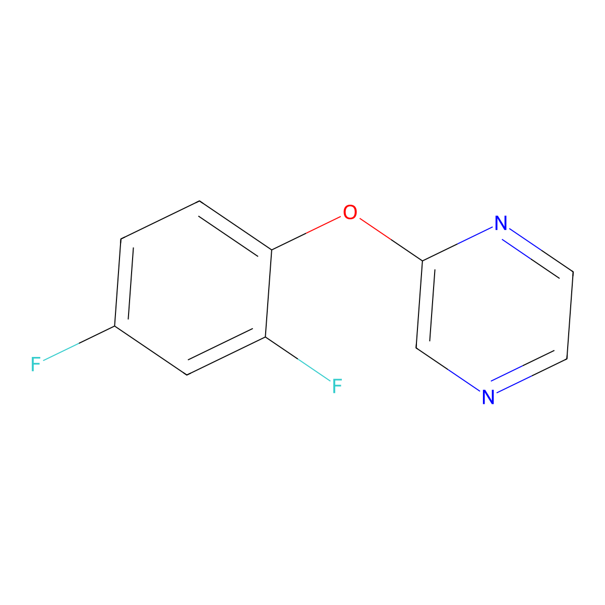 2-(2,4-Difluorophenoxy)pyrazine molecular structure, CAS 2548997-50-6