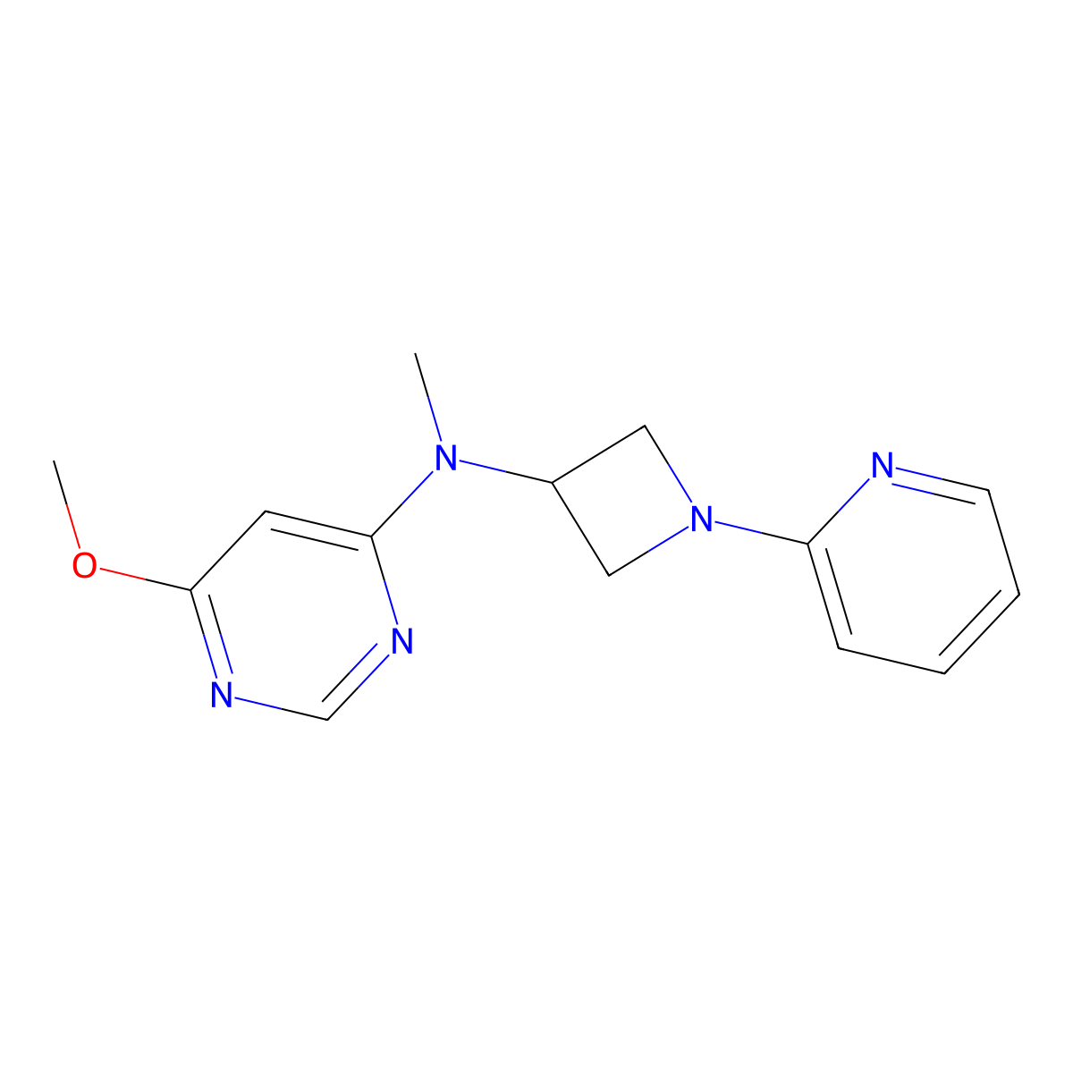 6-methoxy-N-methyl-N-[1-(pyridin-2-yl)azetidin-3-yl]pyrimidin-4-amine molecular structure, CAS 2548997-55-1