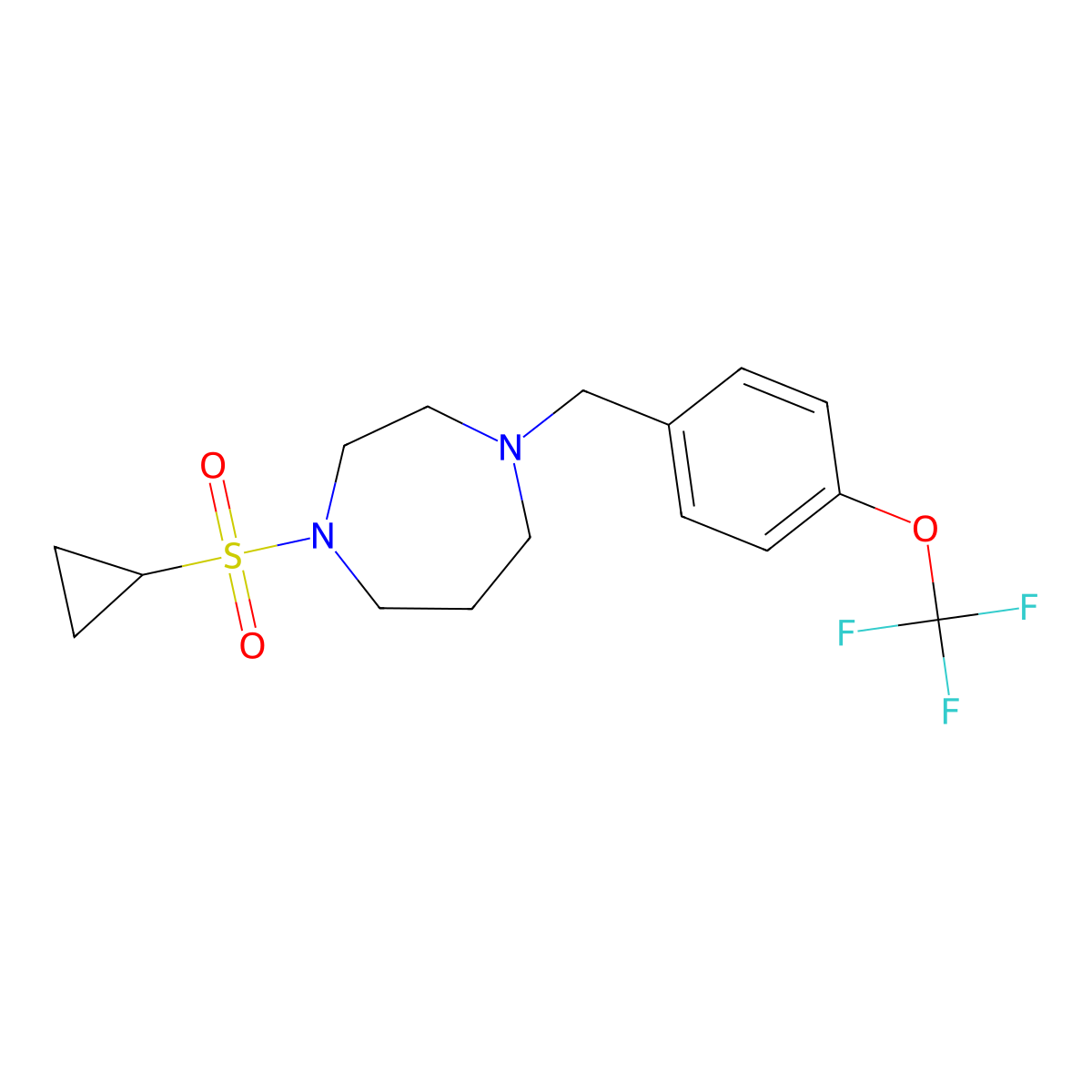 1-(Cyclopropanesulfonyl)-4-{[4-(trifluoromethoxy)phenyl]methyl}-1,4-diazepane molecular structure, CAS 2548997-63-1