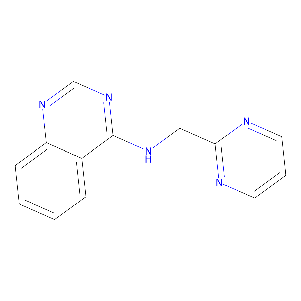 N-[(pyrimidin-2-yl)methyl]quinazolin-4-amine molecular structure, CAS 2548997-68-6