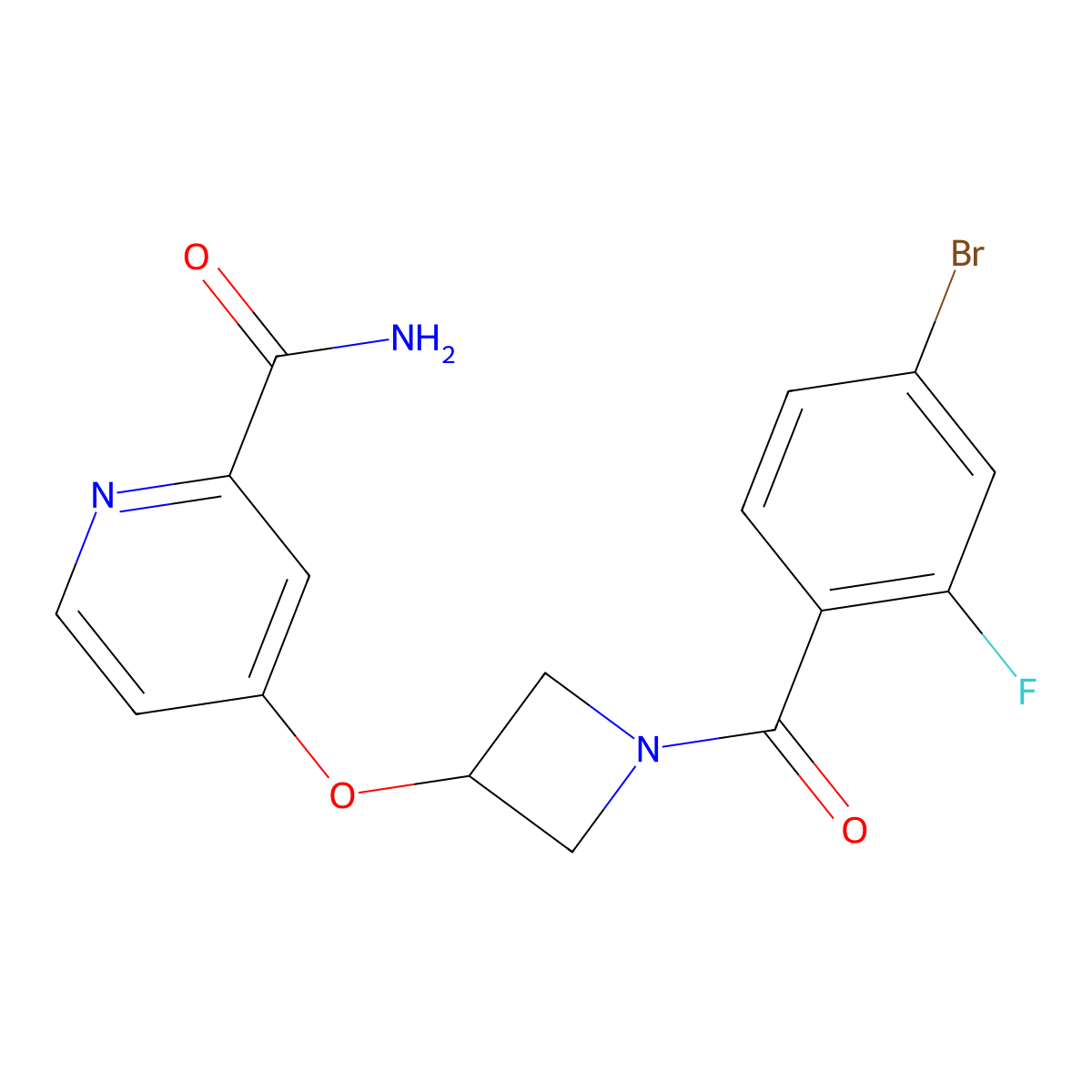 4-{[1-(4-Bromo-2-fluorobenzoyl)azetidin-3-yl]oxy}pyridine-2-carboxamide molecular structure, CAS 2548997-73-3