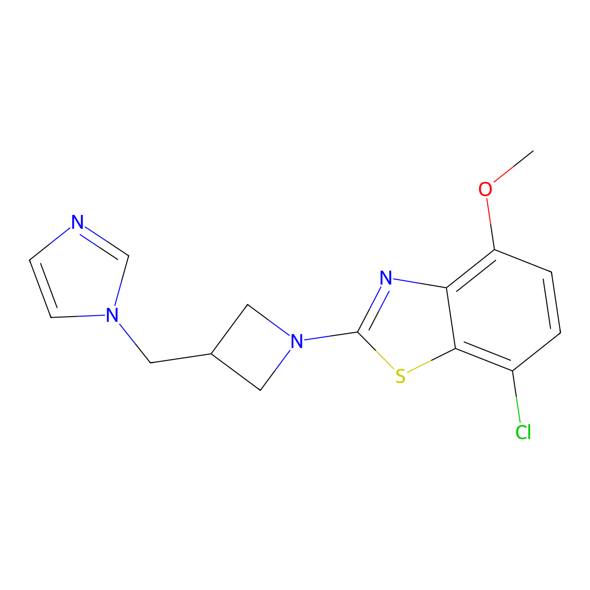 7-chloro-2-{3-[(1H-imidazol-1-yl)methyl]azetidin-1-yl}-4-methoxy-1,3-benzothiazole molecular structure, CAS 2548997-77-7