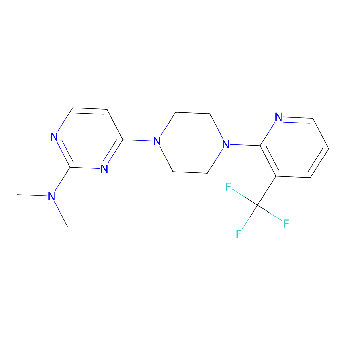 N,N-dimethyl-4-{4-[3-(trifluoromethyl)pyridin-2-yl]piperazin-1-yl}pyrimidin-2-amine molecular structure, CAS 2548997-79-9