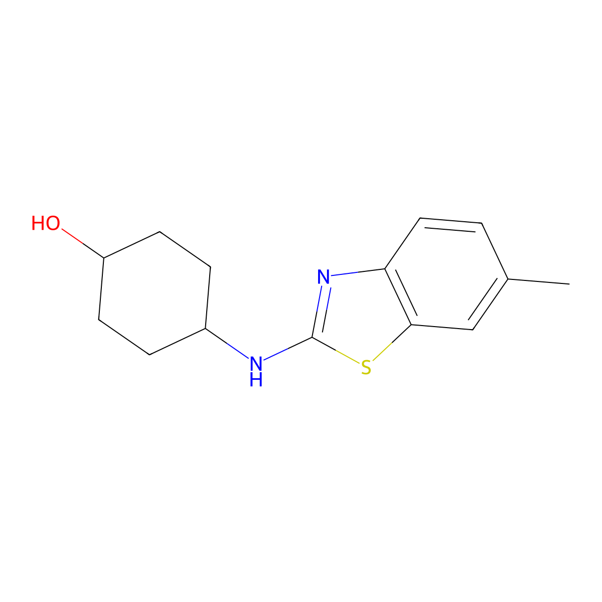 4-[(6-Methyl-1,3-benzothiazol-2-yl)amino]cyclohexan-1-ol molecular structure, CAS 2548997-81-3