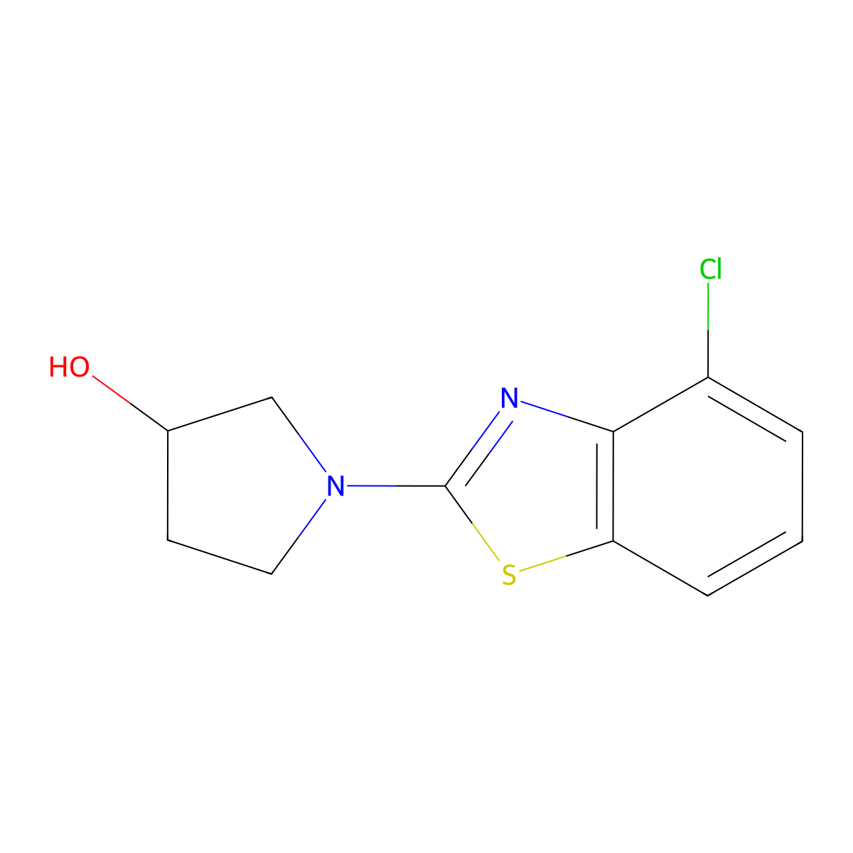 1-(4-Chloro-1,3-benzothiazol-2-yl)pyrrolidin-3-ol molecular structure, CAS 2548997-82-4