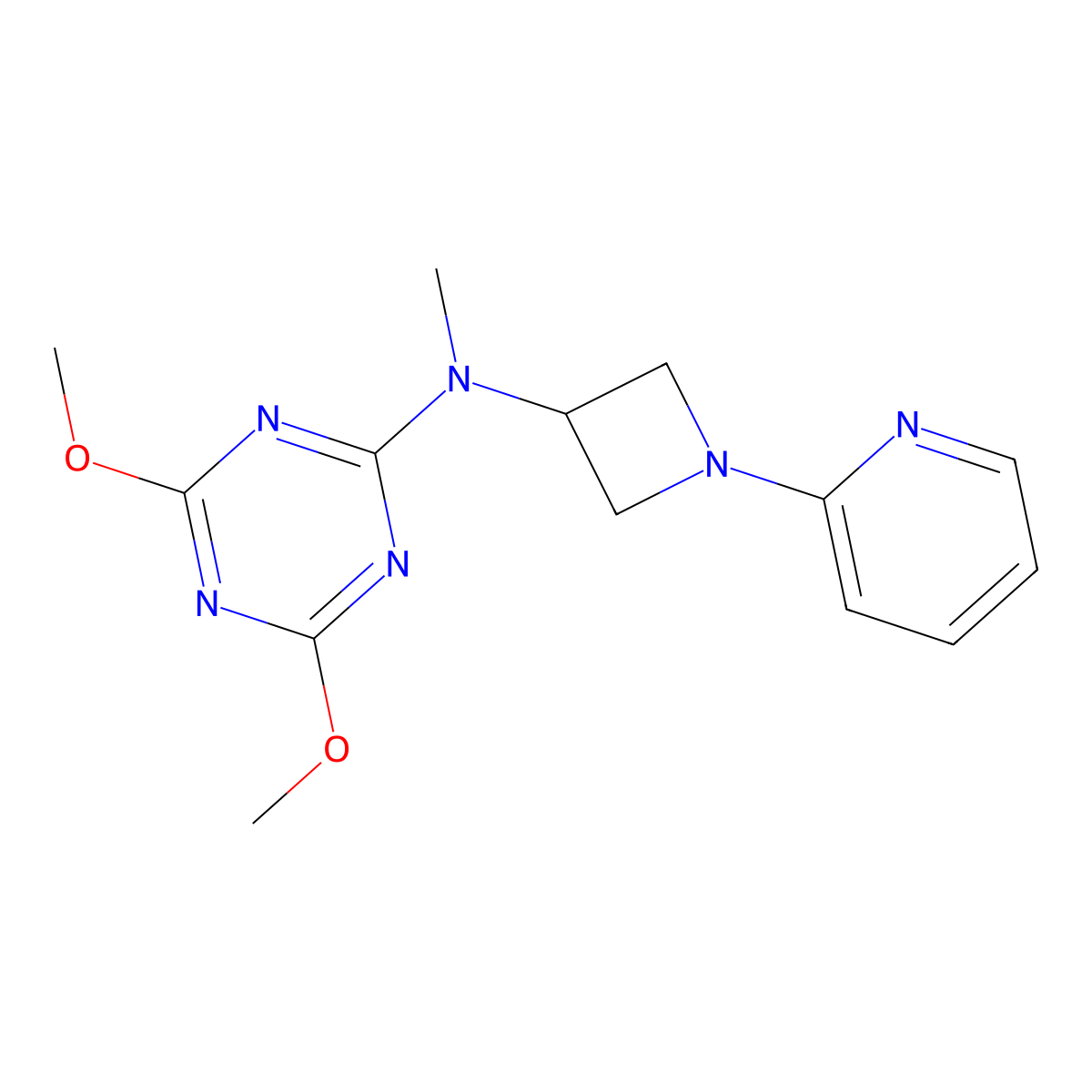 4,6-dimethoxy-N-methyl-N-[1-(pyridin-2-yl)azetidin-3-yl]-1,3,5-triazin-2-amine molecular structure, CAS 2548997-83-5