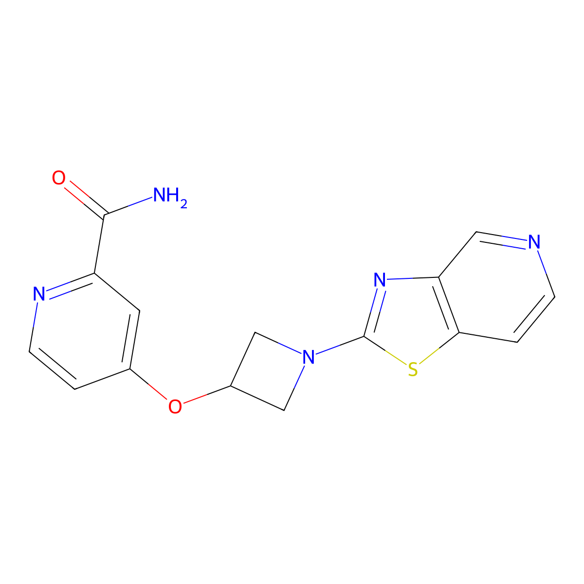 4-[(1-{[1,3]Thiazolo[4,5-c]pyridin-2-yl}azetidin-3-yl)oxy]pyridine-2-carboxamide molecular structure, CAS 2548997-84-6