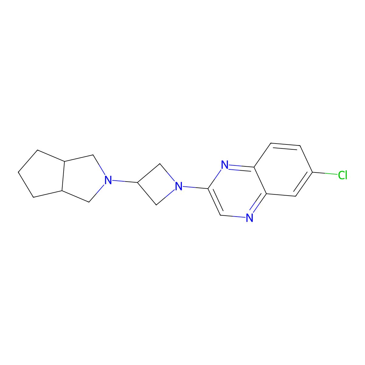 6-Chloro-2-(3-{octahydrocyclopenta[c]pyrrol-2-yl}azetidin-1-yl)quinoxaline molecular structure, CAS 2548997-92-6