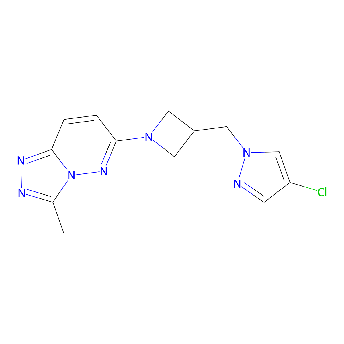 4-chloro-1-[(1-{3-methyl-[1,2,4]triazolo[4,3-b]pyridazin-6-yl}azetidin-3-yl)methyl]-1H-pyrazole molecular structure, CAS 2548997-97-1