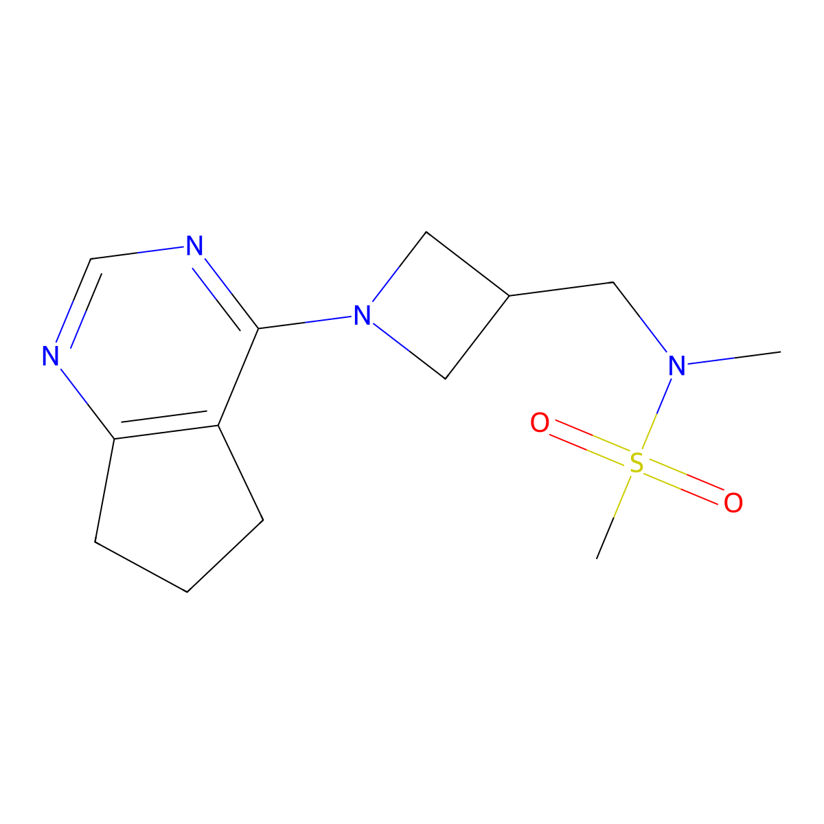 N-[(1-{5H,6H,7H-cyclopenta[d]pyrimidin-4-yl}azetidin-3-yl)methyl]-N-methylmethanesulfonamide molecular structure, CAS 2548997-99-3