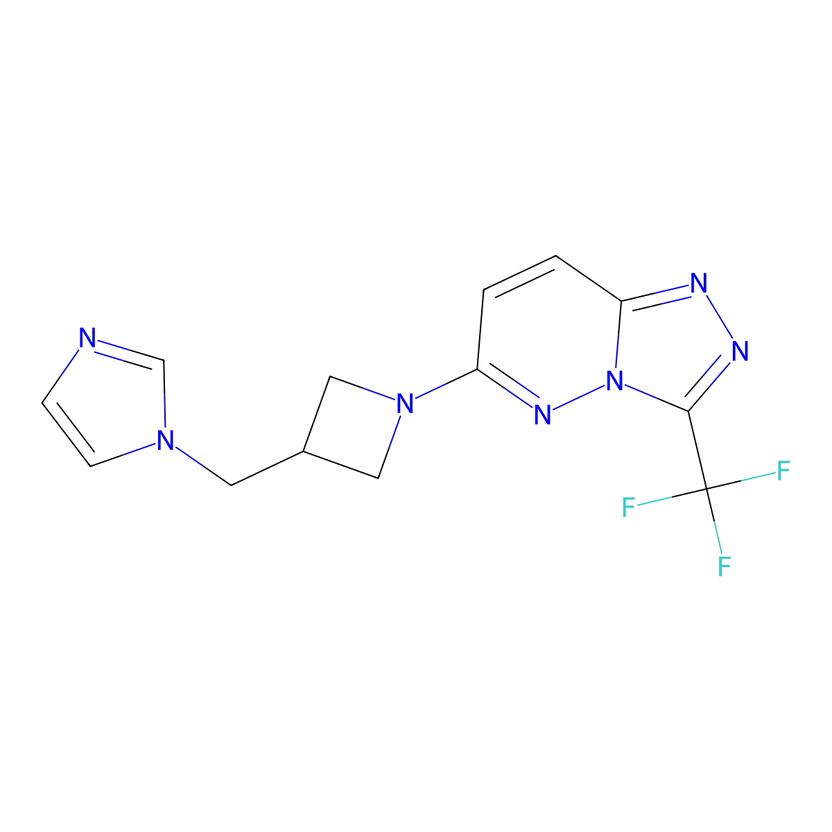 1-({1-[3-(trifluoromethyl)-[1,2,4]triazolo[4,3-b]pyridazin-6-yl]azetidin-3-yl}methyl)-1H-imidazole molecular structure, CAS 2548998-00-9