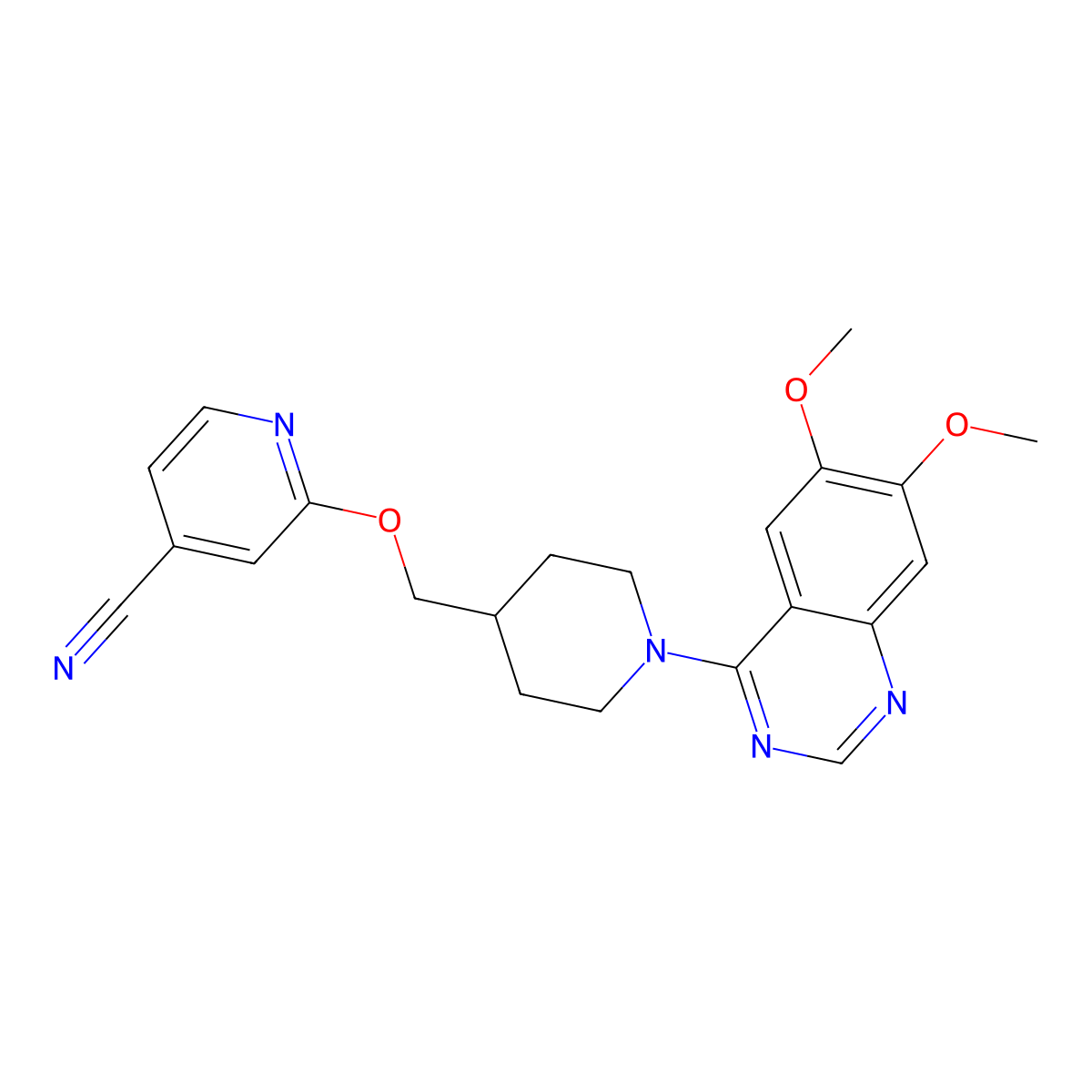 2-{[1-(6,7-Dimethoxyquinazolin-4-yl)piperidin-4-yl]methoxy}pyridine-4-carbonitrile molecular structure, CAS 2548998-03-2