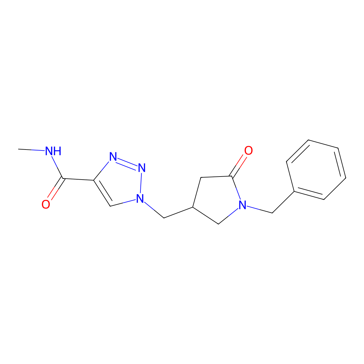 1-[(1-benzyl-5-oxopyrrolidin-3-yl)methyl]-N-methyl-1H-1,2,3-triazole-4-carboxamide molecular structure, CAS 2548998-05-4