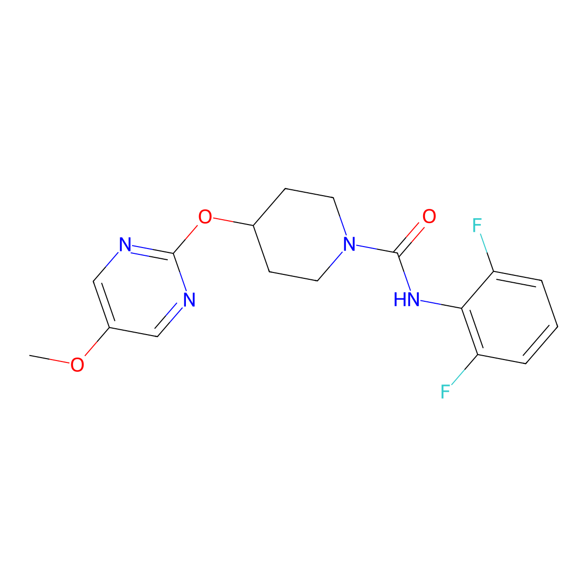 N-(2,6-difluorophenyl)-4-[(5-methoxypyrimidin-2-yl)oxy]piperidine-1-carboxamide molecular structure, CAS 2548998-14-5