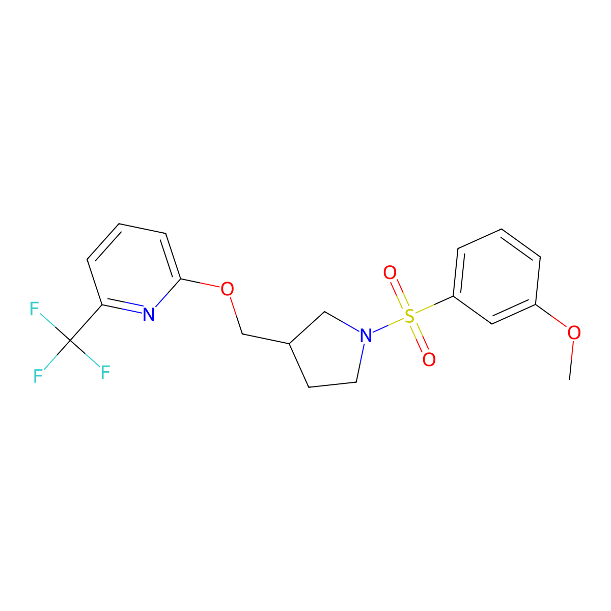 2-{[1-(3-Methoxybenzenesulfonyl)pyrrolidin-3-yl]methoxy}-6-(trifluoromethyl)pyridine molecular structure, CAS 2548998-25-8
