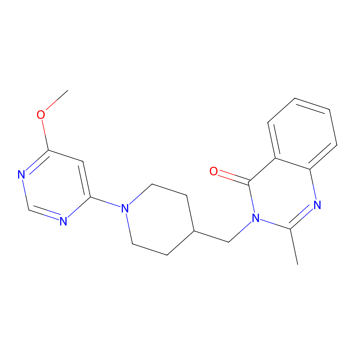 3-{[1-(6-Methoxypyrimidin-4-yl)piperidin-4-yl]methyl}-2-methyl-3,4-dihydroquinazolin-4-one molecular structure, CAS 2548998-29-2