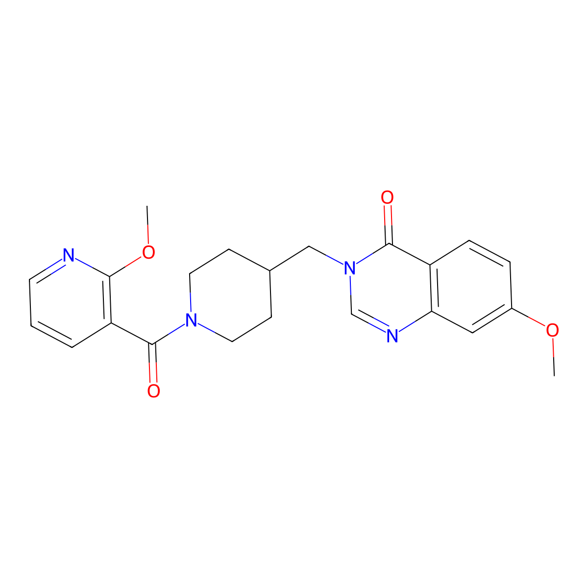 7-Methoxy-3-{[1-(2-methoxypyridine-3-carbonyl)piperidin-4-yl]methyl}-3,4-dihydroquinazolin-4-one molecular structure, CAS 2548998-30-5