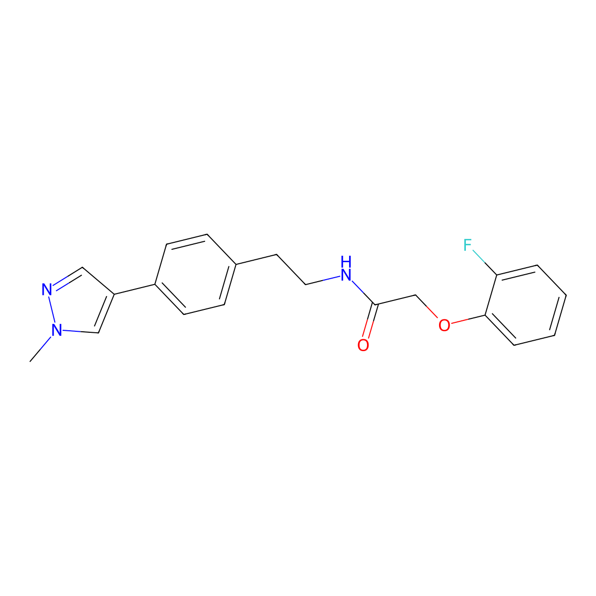 2-(2-fluorophenoxy)-N-{2-[4-(1-methyl-1H-pyrazol-4-yl)phenyl]ethyl}acetamide molecular structure, CAS 2548998-40-7